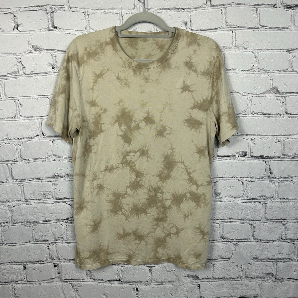 Lululemon Fundamental T Shirt Mens Medium Tide Shibori Tan Neutral Athleisure